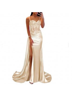 Vestito Donna Maxi Diciottesimo Festa Occasione Speciale Party Dress Champagne 110551B